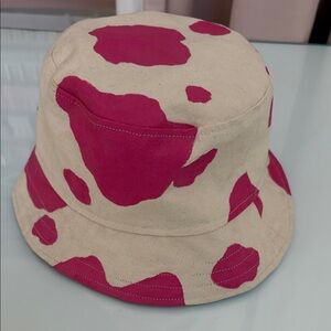 Canvas Cow Print Bucket Hat